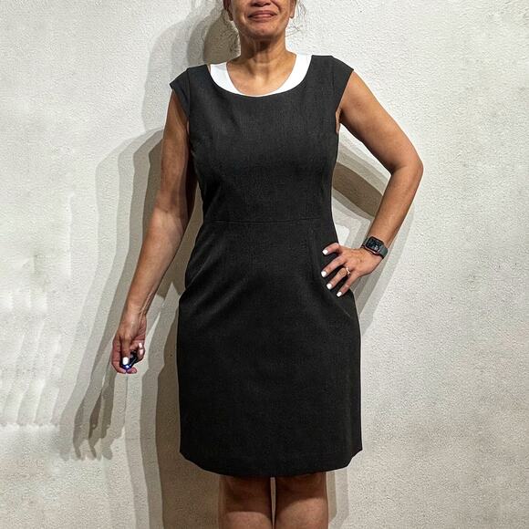 Ann Taylor Gray Midi Sheath Dress Sz 10 - Picture 1 of 13